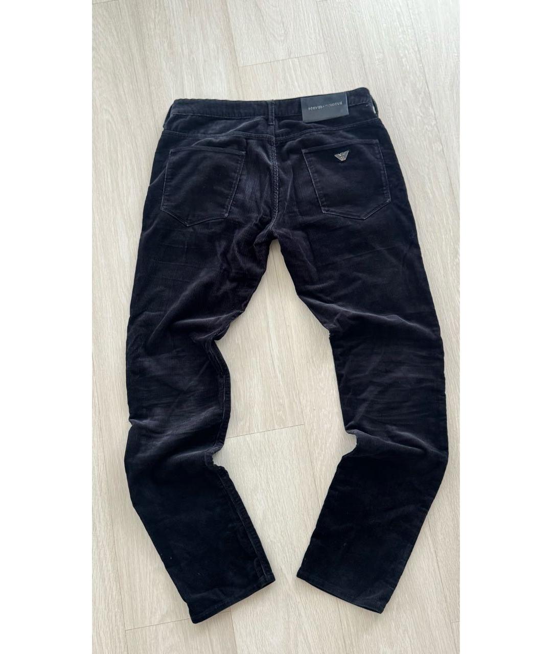 EMPORIO ARMANI Черные хлопко-эластановые прямые джинсы, фото 2