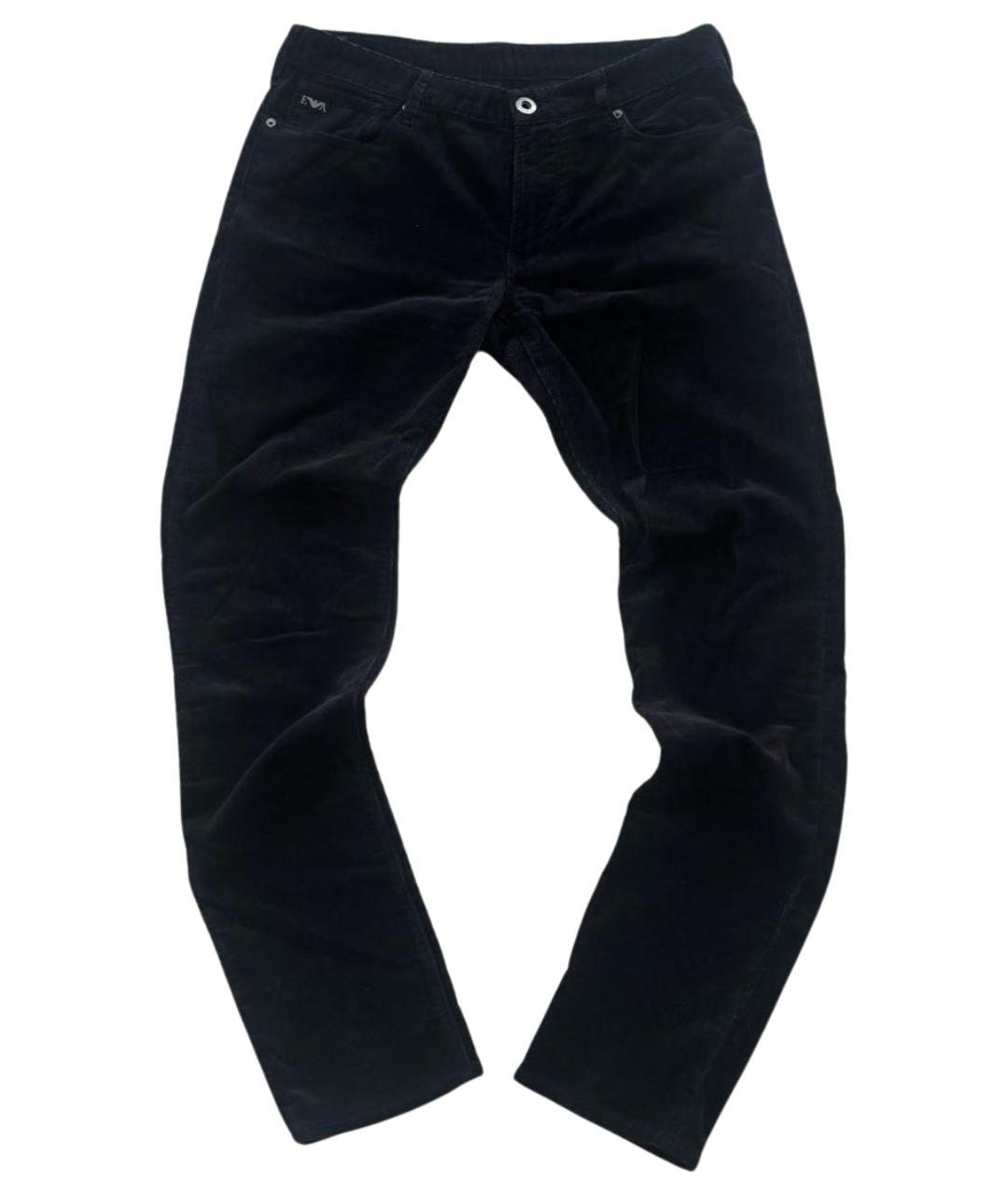 EMPORIO ARMANI Черные хлопко-эластановые прямые джинсы, фото 1