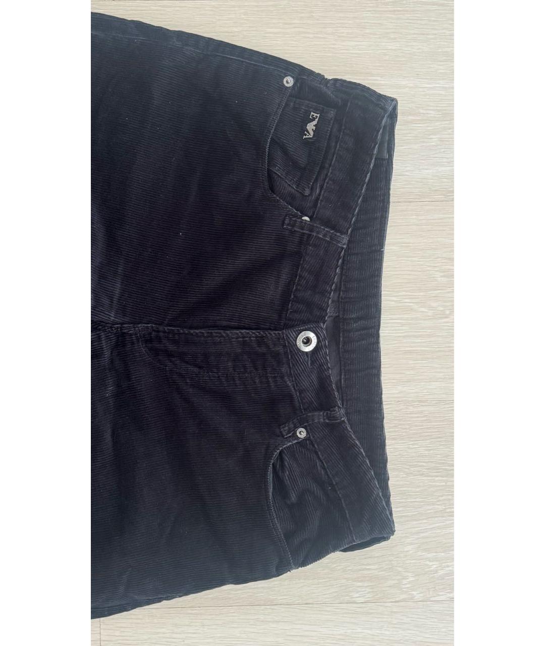 EMPORIO ARMANI Черные хлопко-эластановые прямые джинсы, фото 3