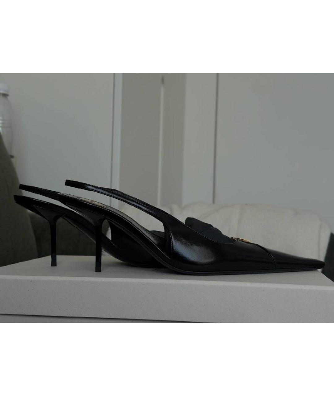SAINT LAURENT Черные кожаные туфли, фото 7