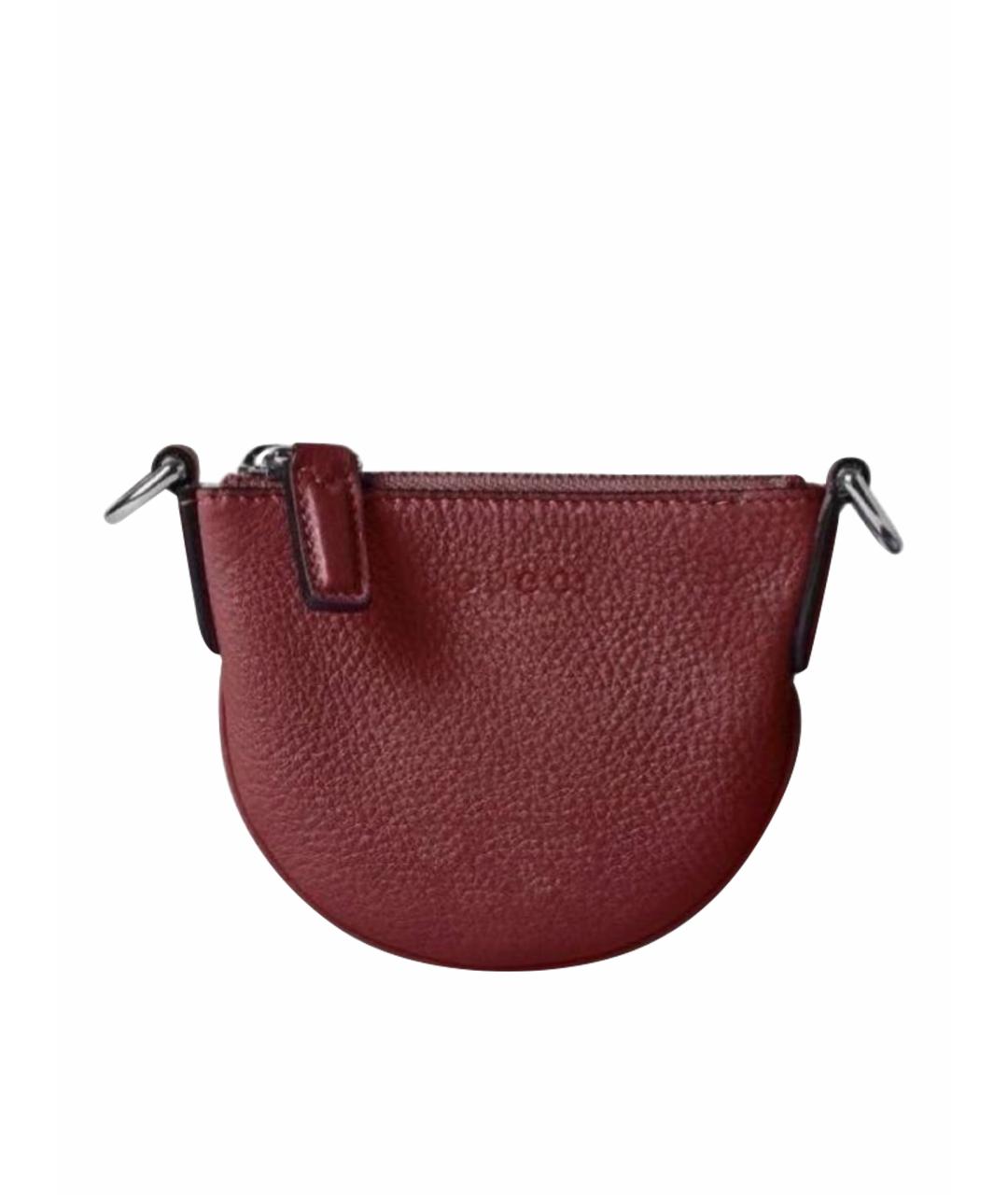 GUCCI Бордовая кожаная сумка через плечо, фото 1