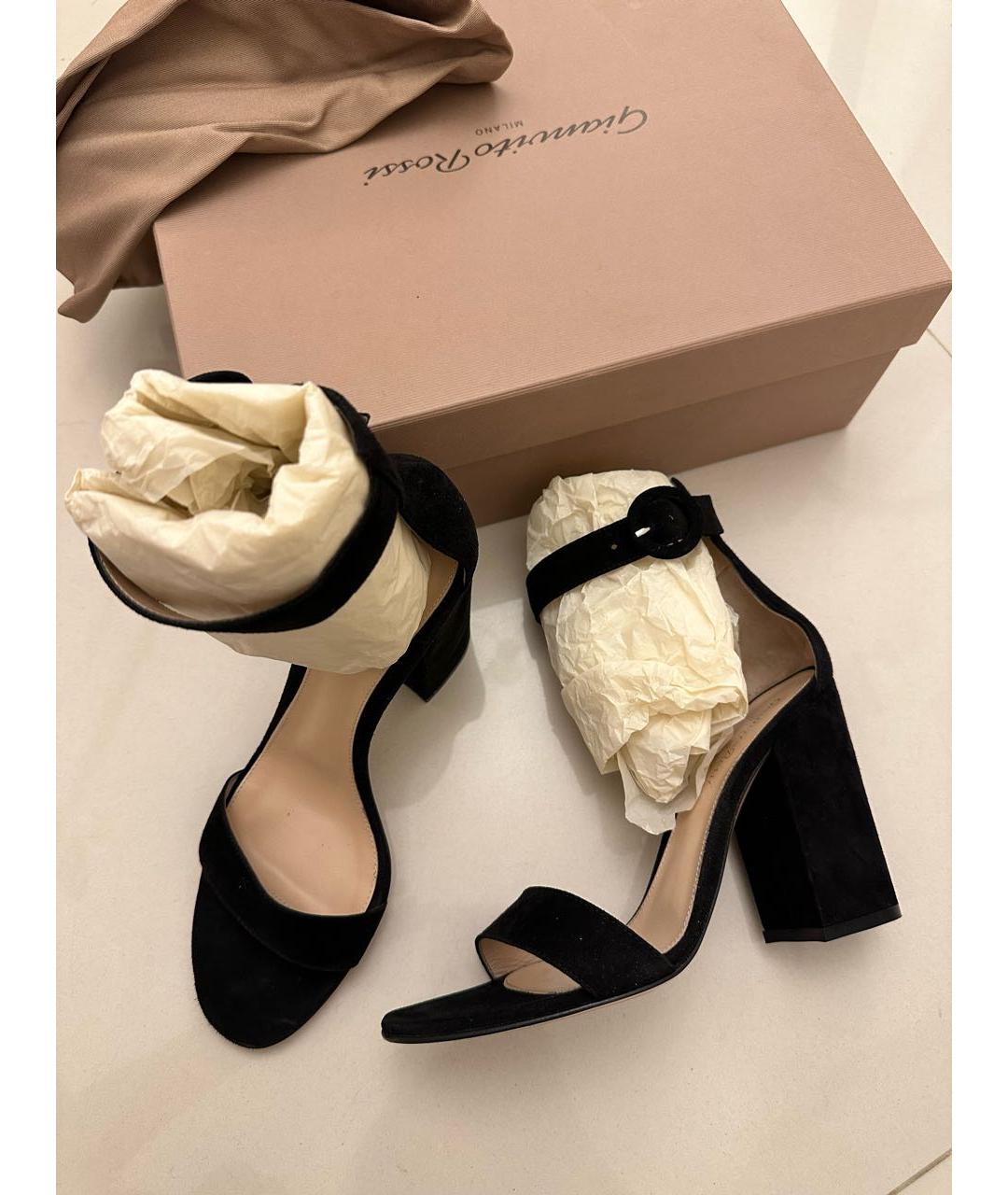 GIANVITO ROSSI Черные замшевые босоножки, фото 6