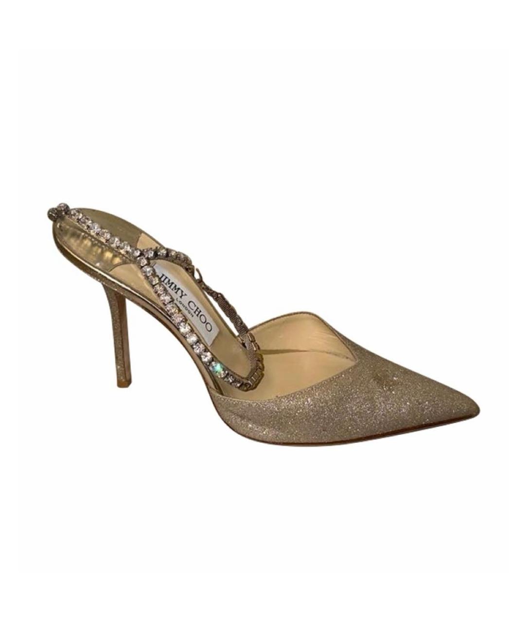 JIMMY CHOO Золотые кожаные туфли, фото 1