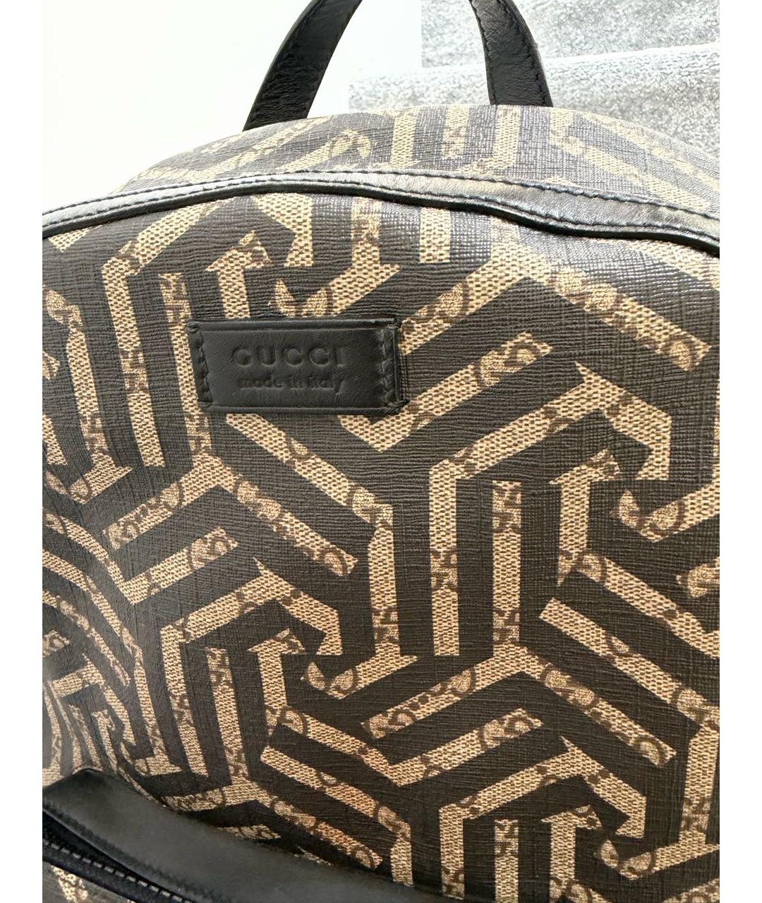 GUCCI Черный рюкзак из искусственной кожи, фото 2