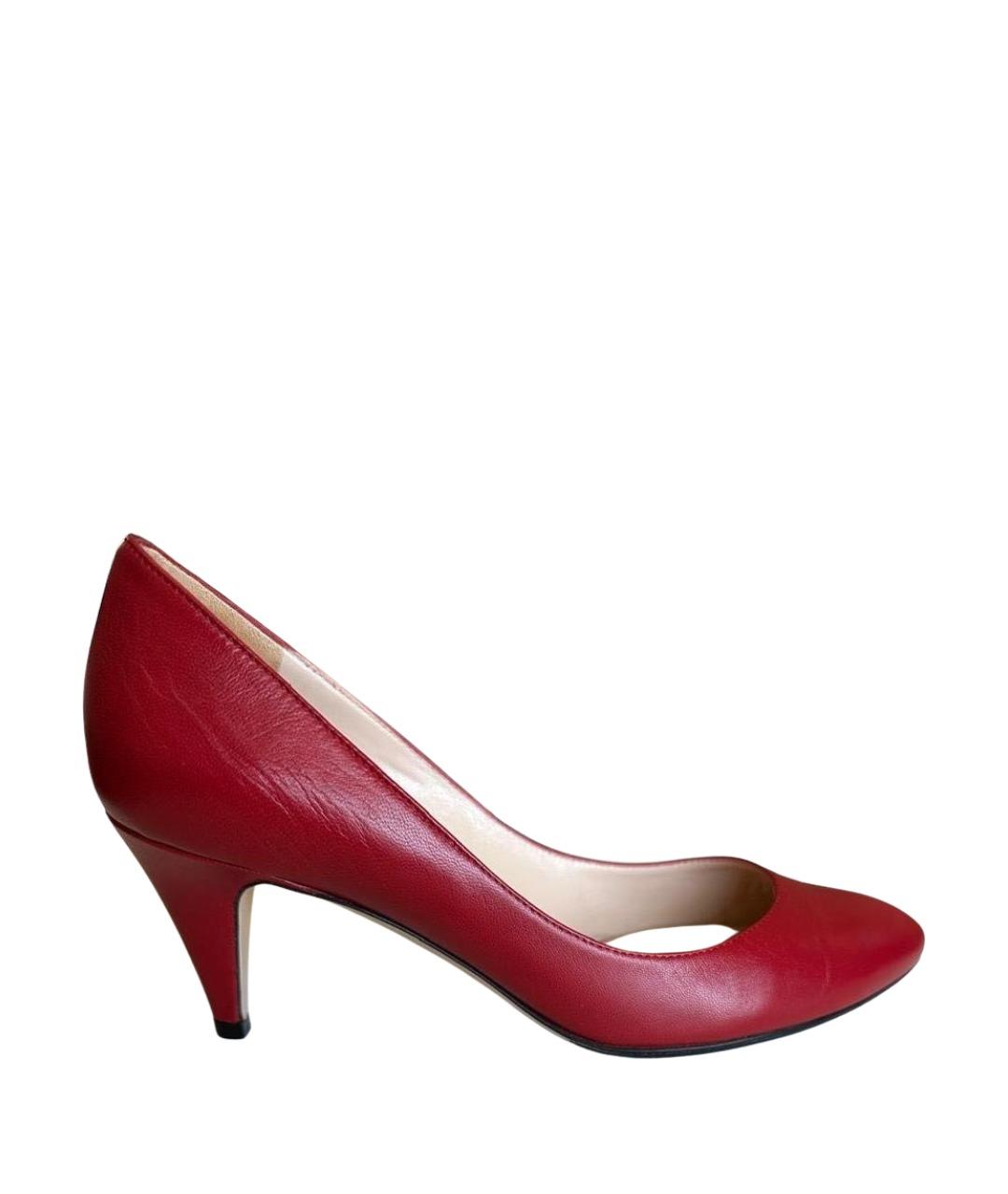 GUCCI Красные кожаные туфли, фото 2