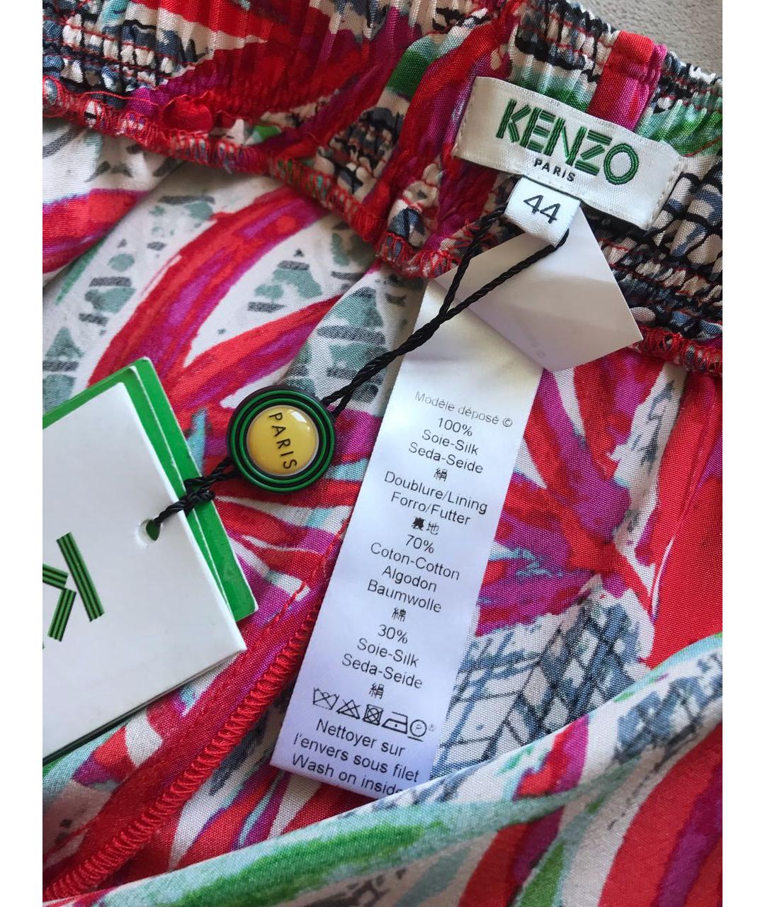 KENZO Мульти шелковые брюки широкие, фото 4