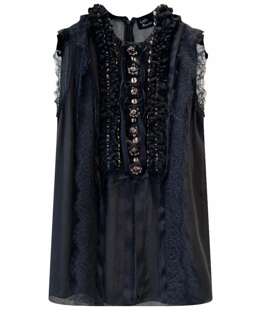 LANVIN Черная майка, фото 1