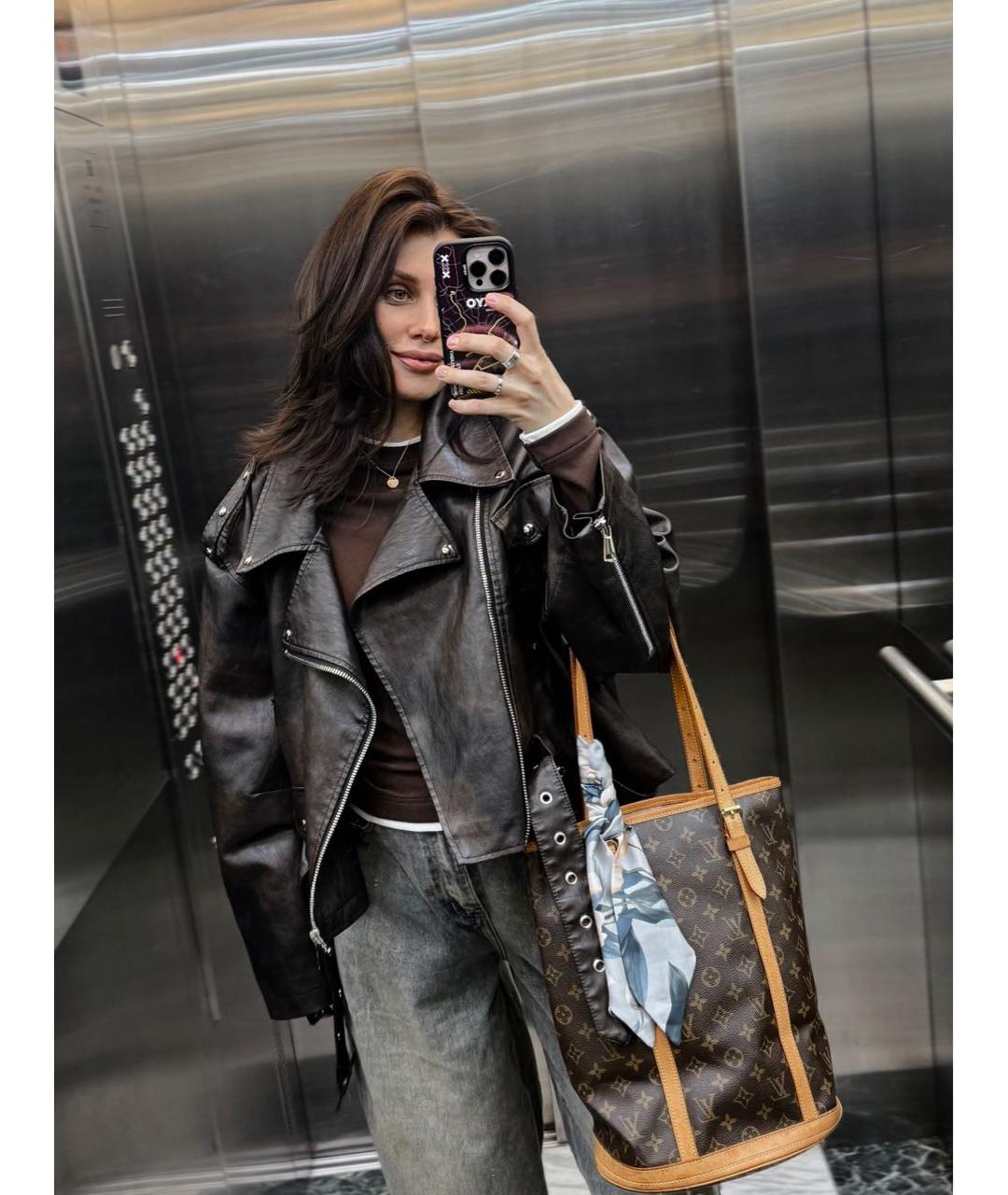 LOUIS VUITTON Коричневая канва сумка через плечо, фото 6