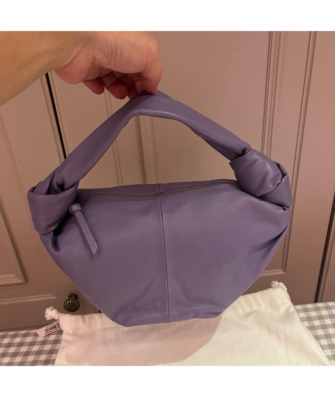 BOTTEGA VENETA Фиолетовая кожаная сумка с короткими ручками, фото 3