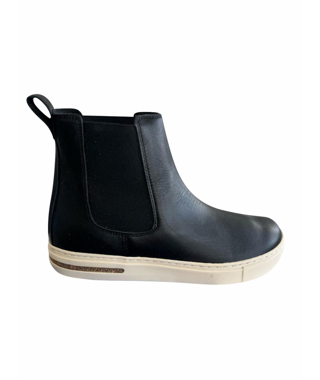 BIRKENSTOCK Черные кожаные ботинки, фото 1