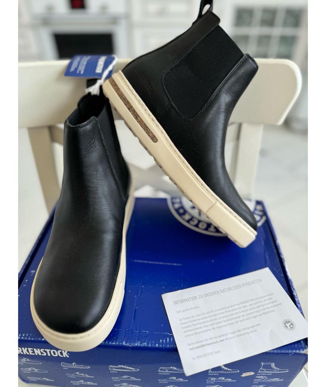 BIRKENSTOCK Черные кожаные ботинки, фото 4