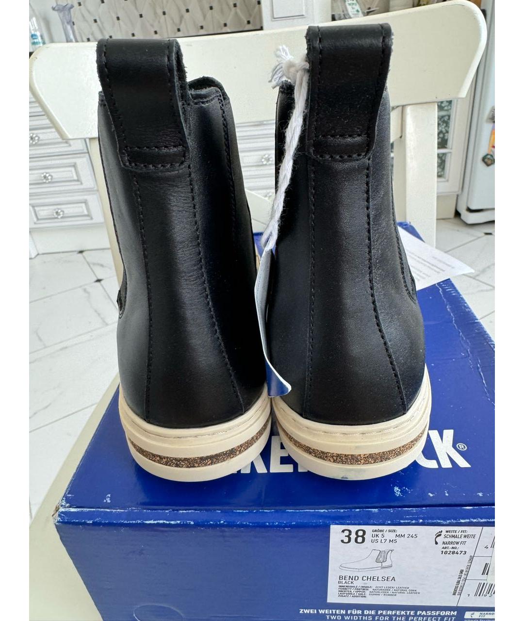 BIRKENSTOCK Черные кожаные ботинки, фото 5
