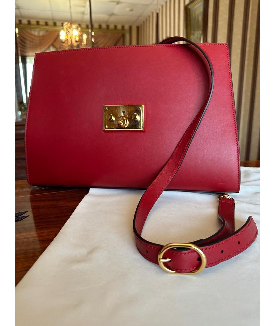 GUCCI Красная кожаная сумка через плечо, фото 2