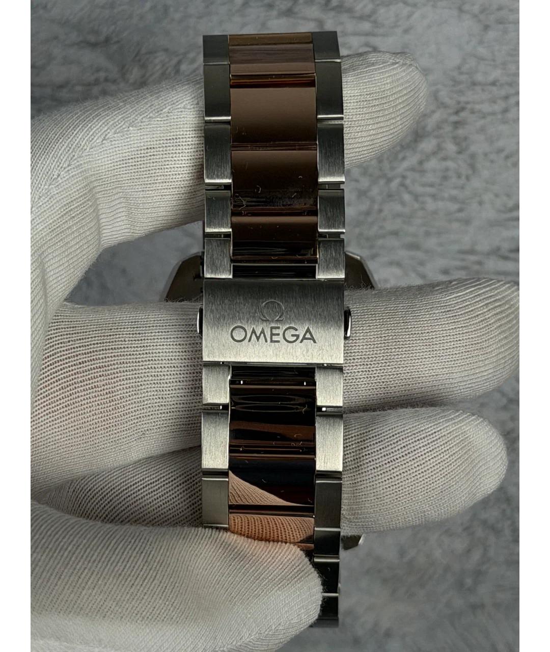 OMEGA Черные часы из розового золота, фото 6