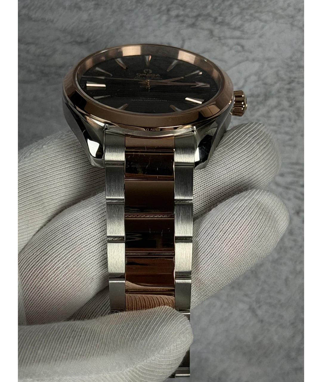 OMEGA Черные часы из розового золота, фото 5