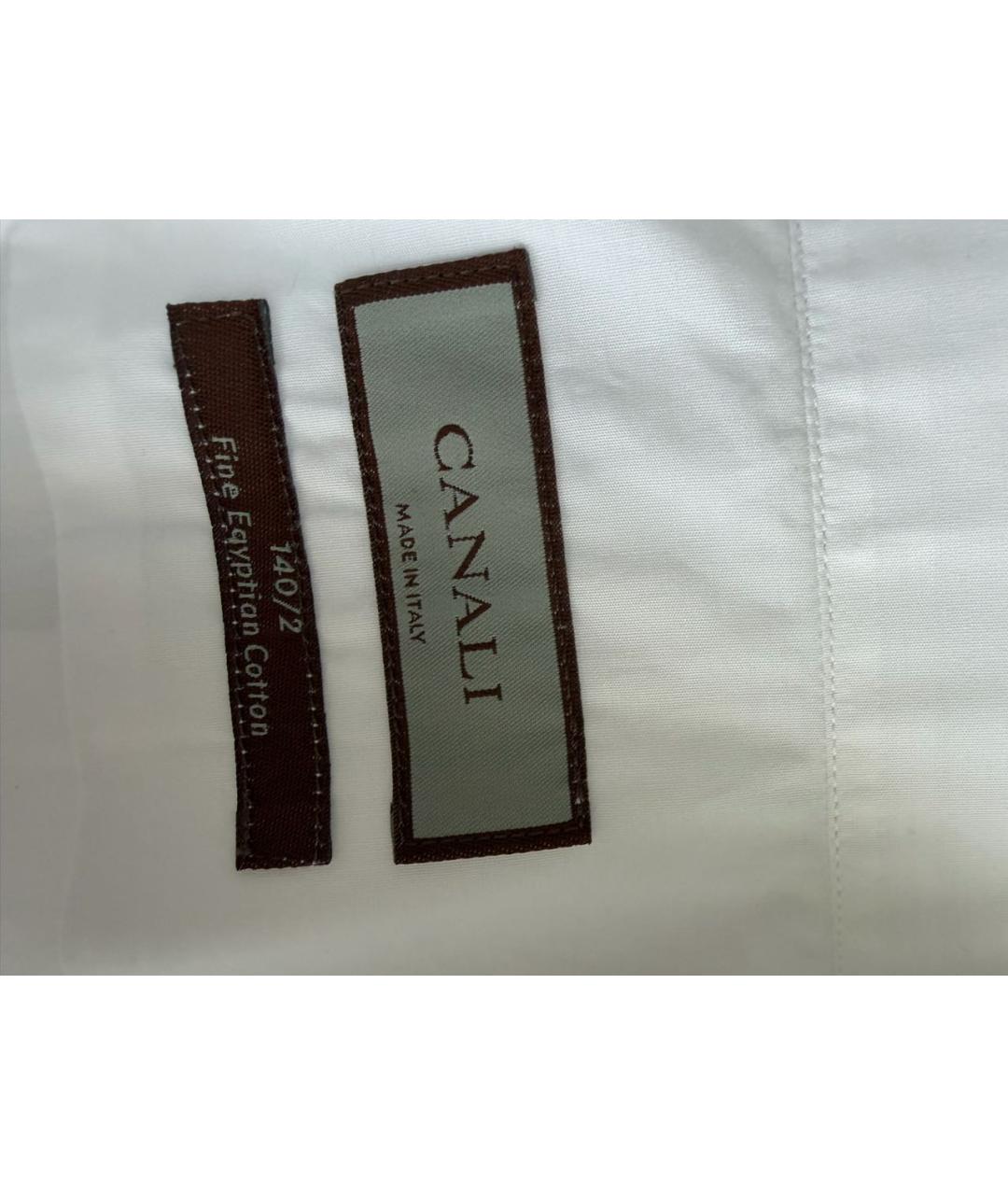 CANALI Белая хлопковая классическая рубашка, фото 4