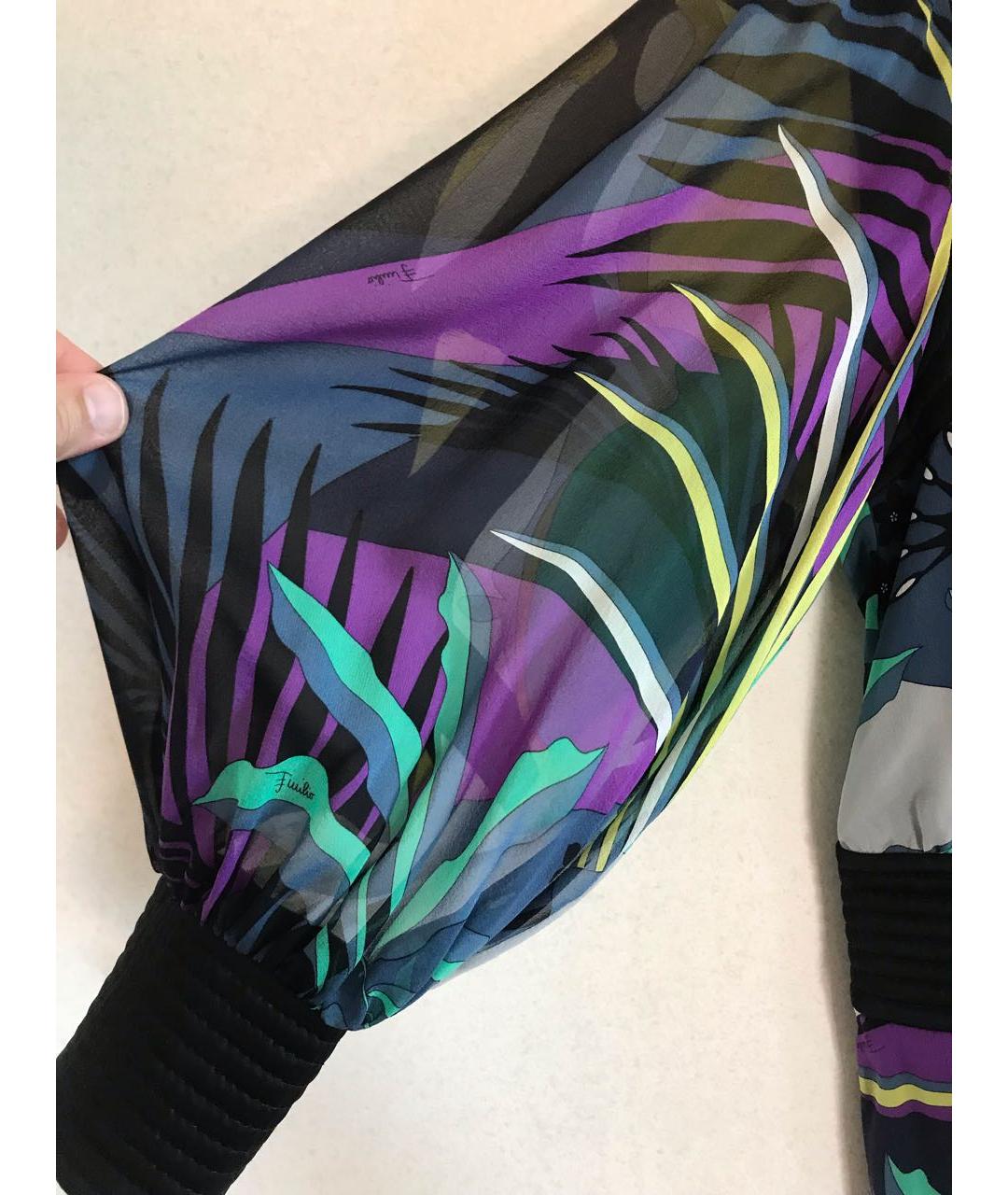 EMILIO PUCCI Мульти шелковое платье, фото 3