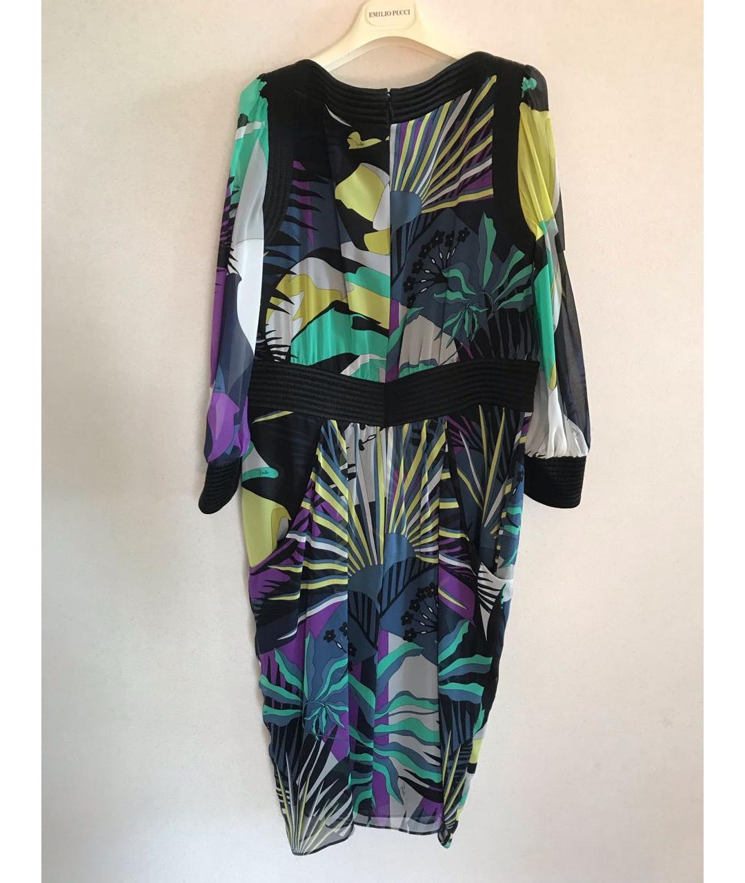 EMILIO PUCCI Мульти шелковое платье, фото 4
