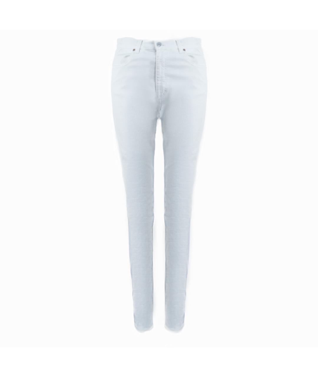GUCCI Белые хлопковые брюки узкие, фото 7