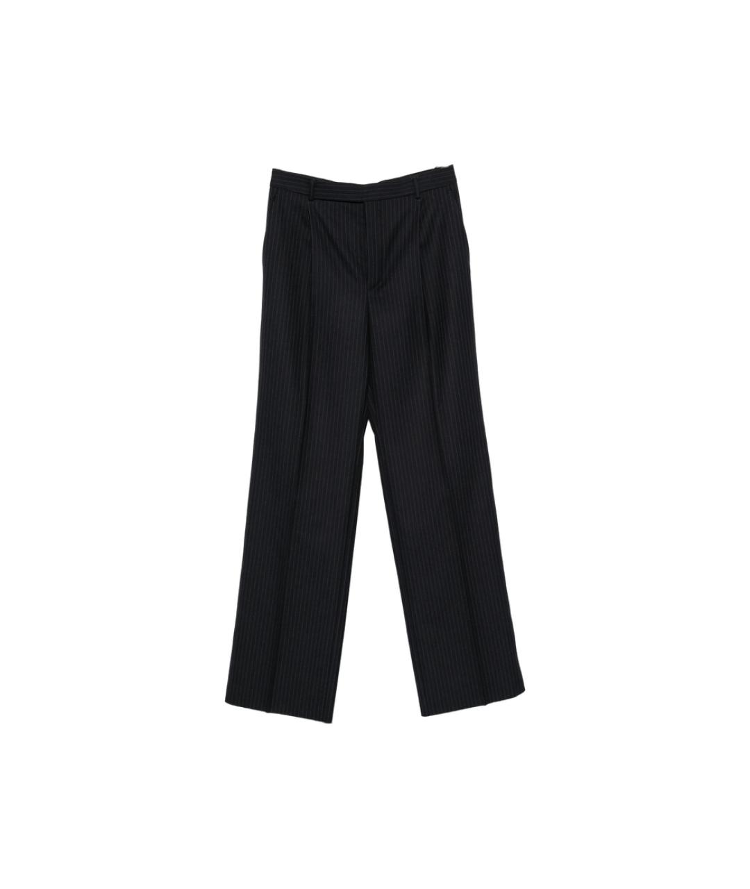 SAINT LAURENT Черные хлопковые повседневные брюки, фото 1