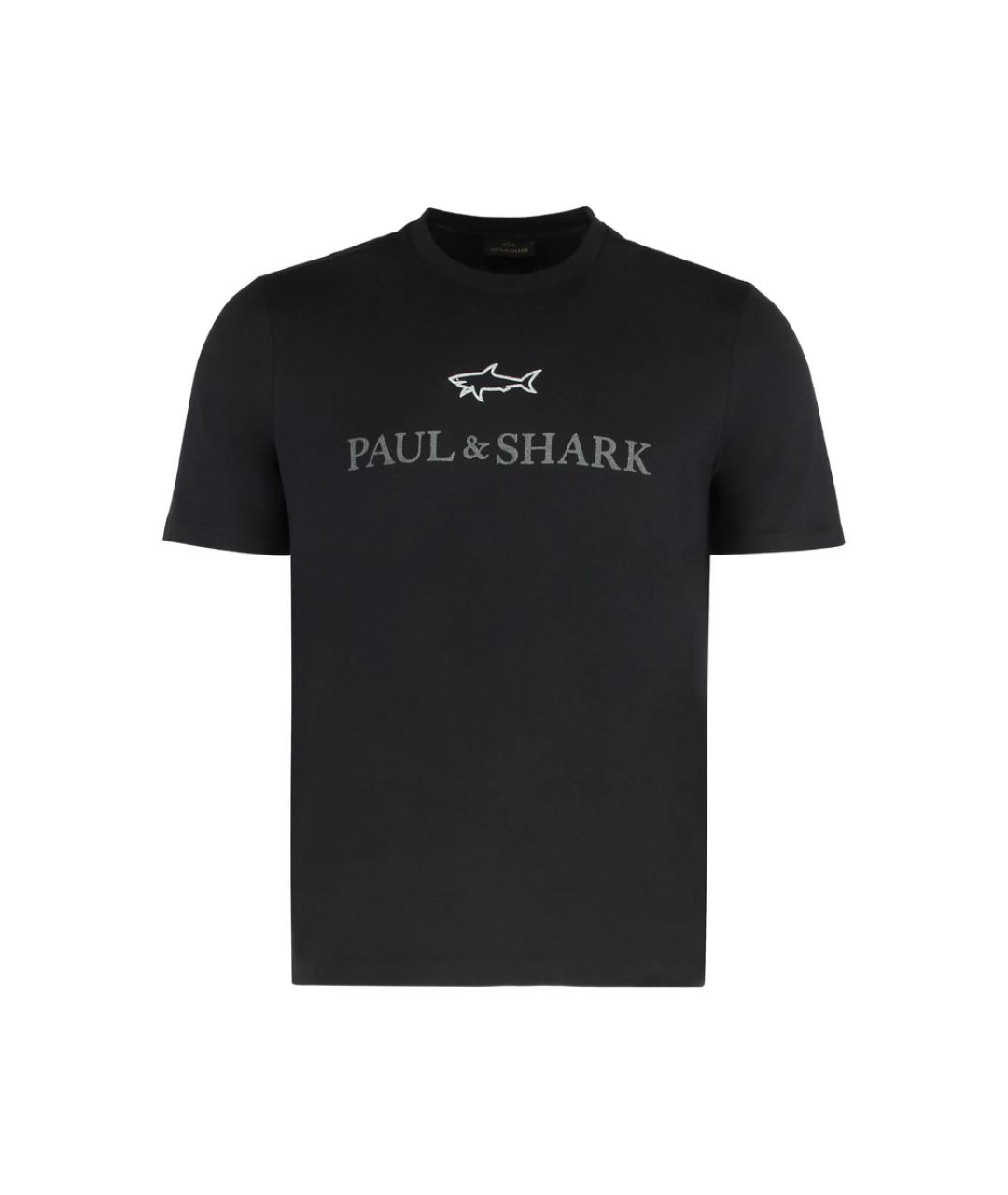 PAUL & SHARK Черная хлопковая футболка, фото 1