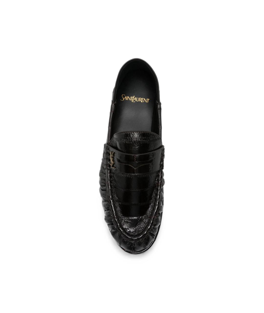 SAINT LAURENT Черные кожаные лоферы, фото 3