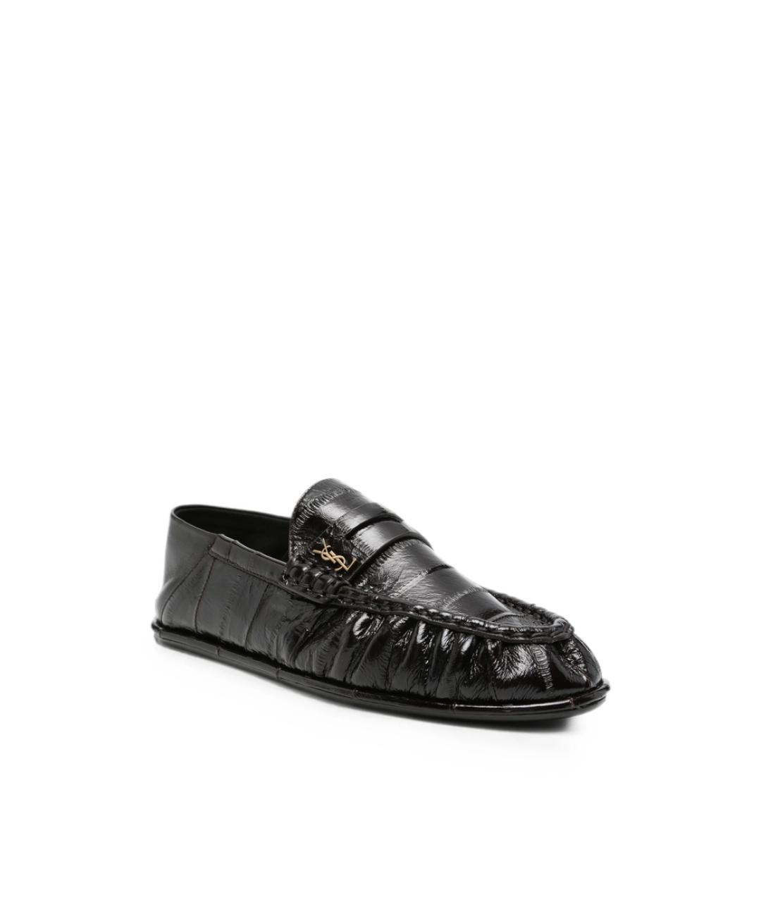 SAINT LAURENT Черные кожаные лоферы, фото 2