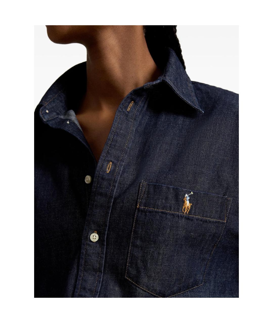 RALPH LAUREN Синяя хлопковая рубашка, фото 4