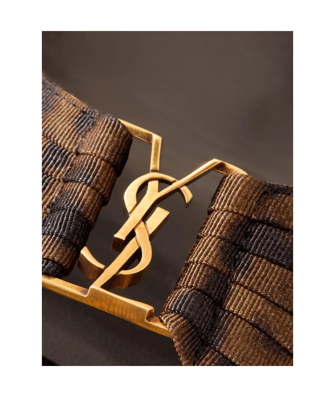 SAINT LAURENT Коричневые кожаные мюли, фото 3