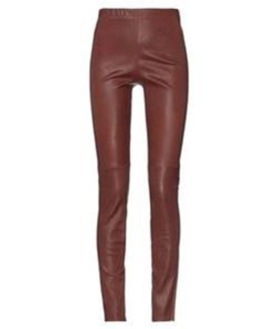 THEORY Бордовые кожаные брюки узкие, фото 1