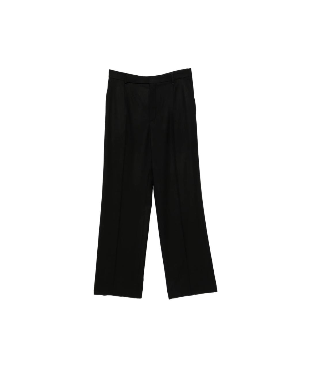 SAINT LAURENT Черные хлопковые повседневные брюки, фото 1