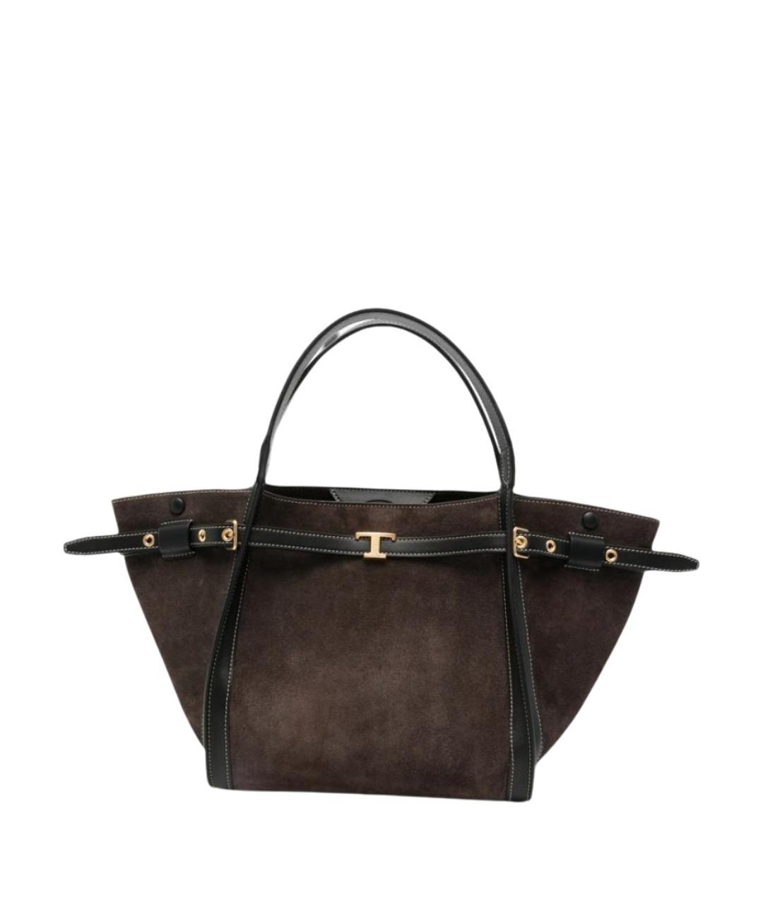 TOD'S Коричневая замшевая сумка тоут, фото 1
