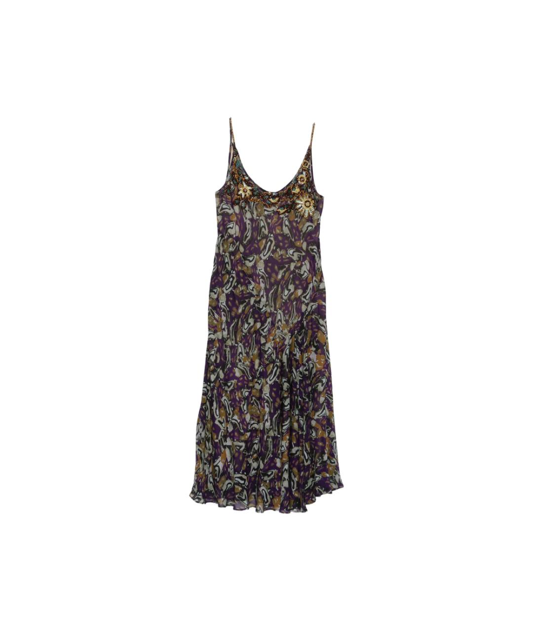DRIES VAN NOTEN Фиолетовое шелковое повседневное платье, фото 1
