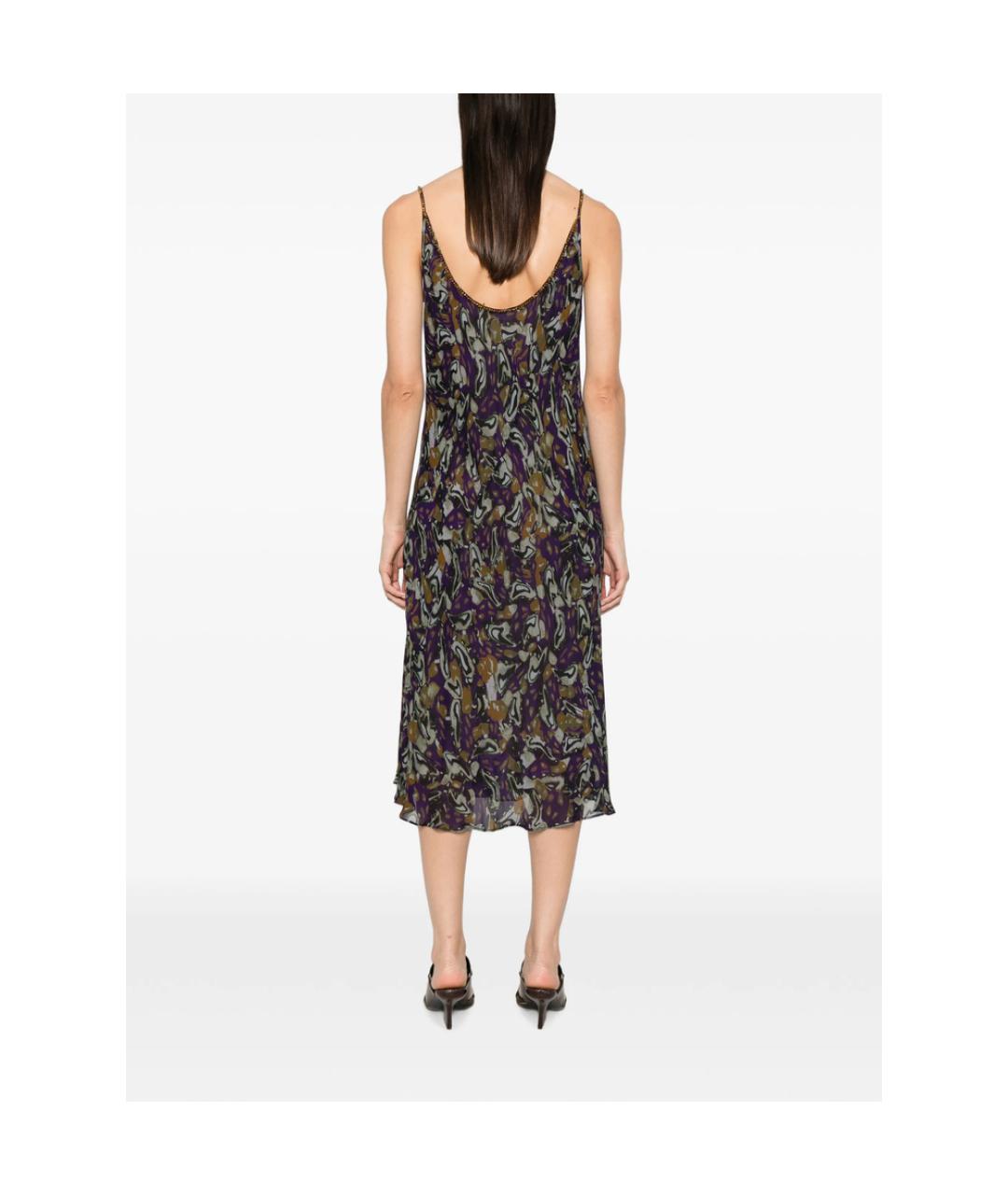 DRIES VAN NOTEN Фиолетовое шелковое повседневное платье, фото 3