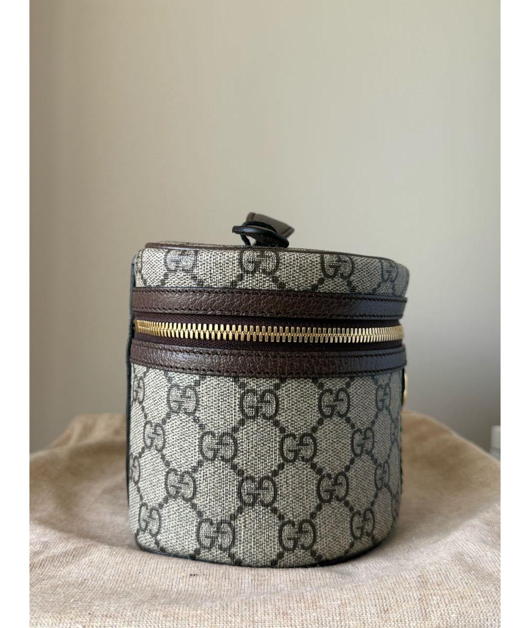 GUCCI Бежевая кожаная сумка с короткими ручками, фото 2