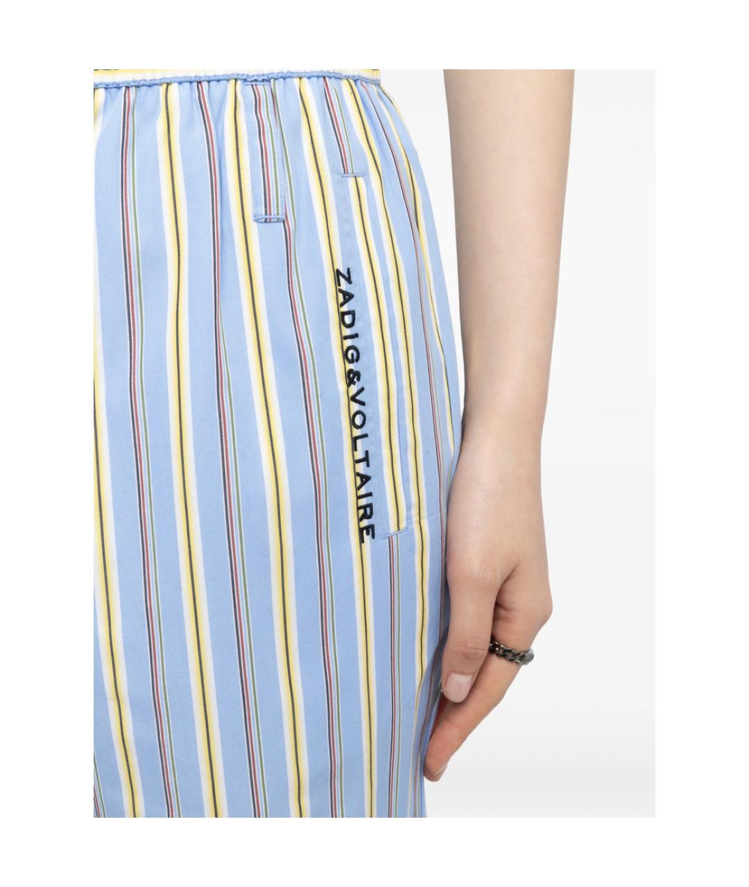 ZADIG & VOLTAIRE Синие хлопковые прямые брюки, фото 2