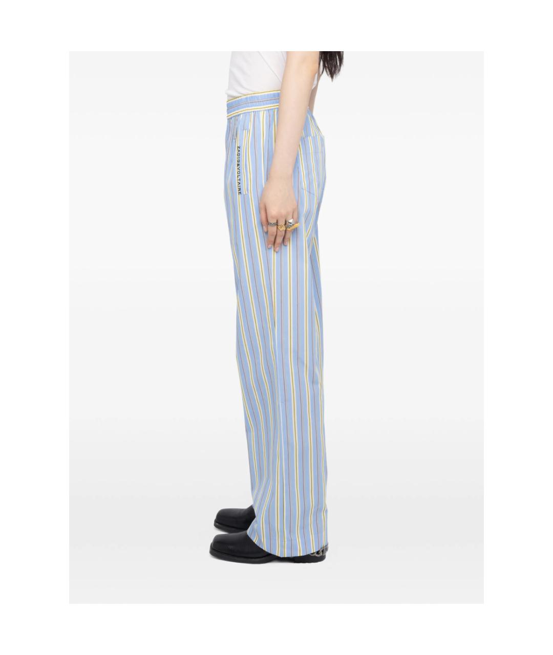 ZADIG & VOLTAIRE Синие хлопковые прямые брюки, фото 4