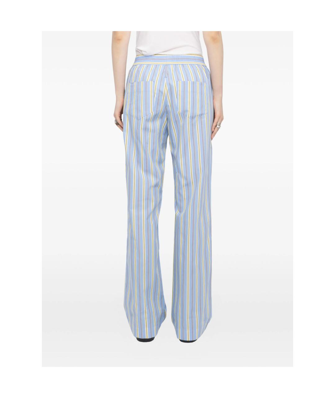 ZADIG & VOLTAIRE Синие хлопковые прямые брюки, фото 5