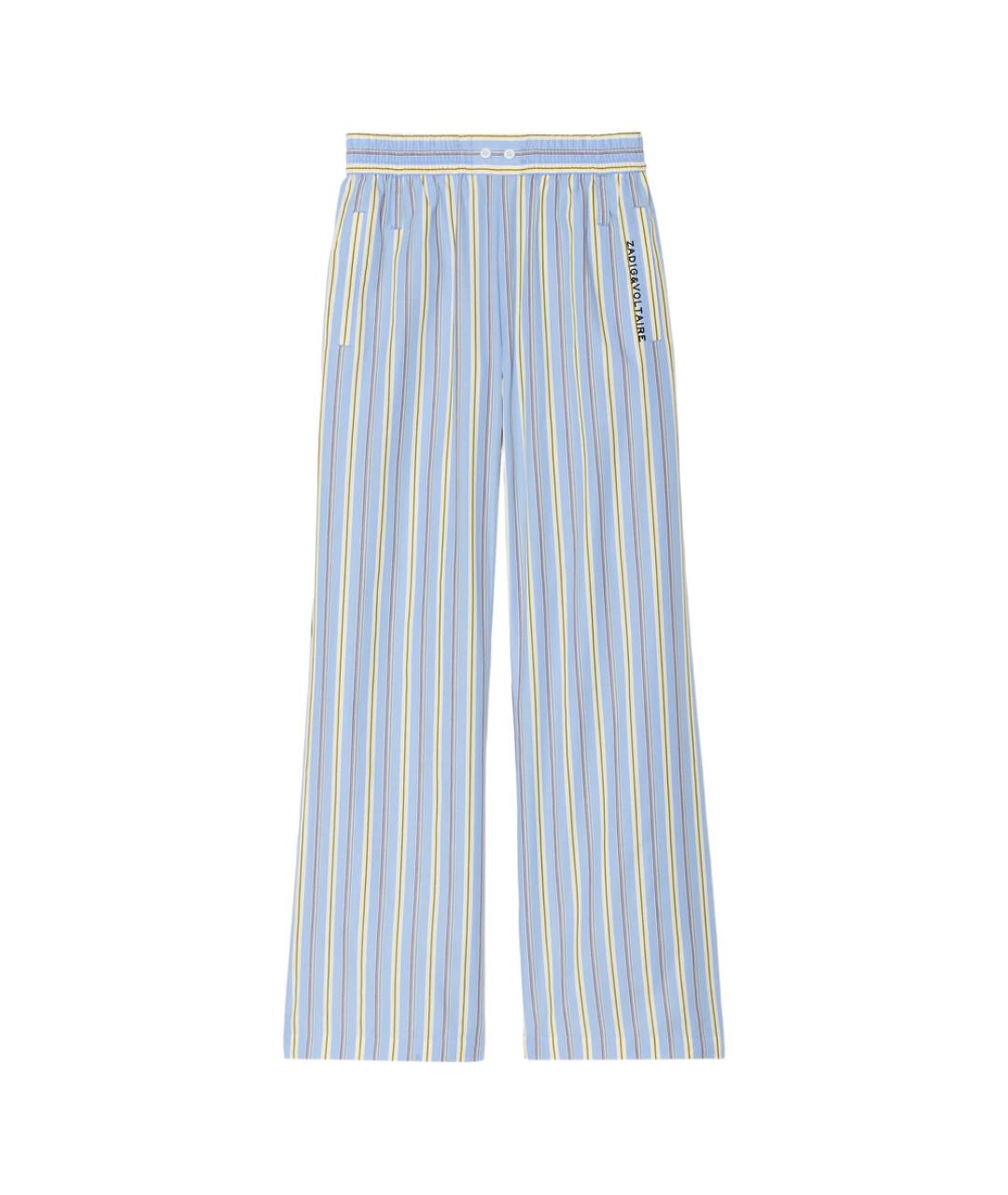 ZADIG & VOLTAIRE Синие хлопковые прямые брюки, фото 1