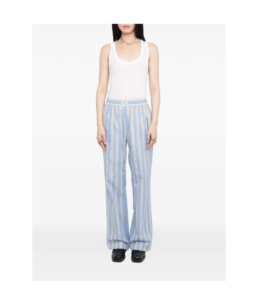 ZADIG & VOLTAIRE Синие хлопковые прямые брюки, фото 3