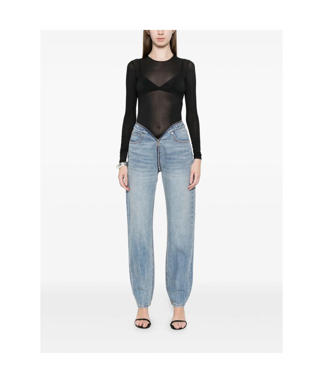 ALEXANDER WANG Синие хлопковые прямые джинсы, фото 2