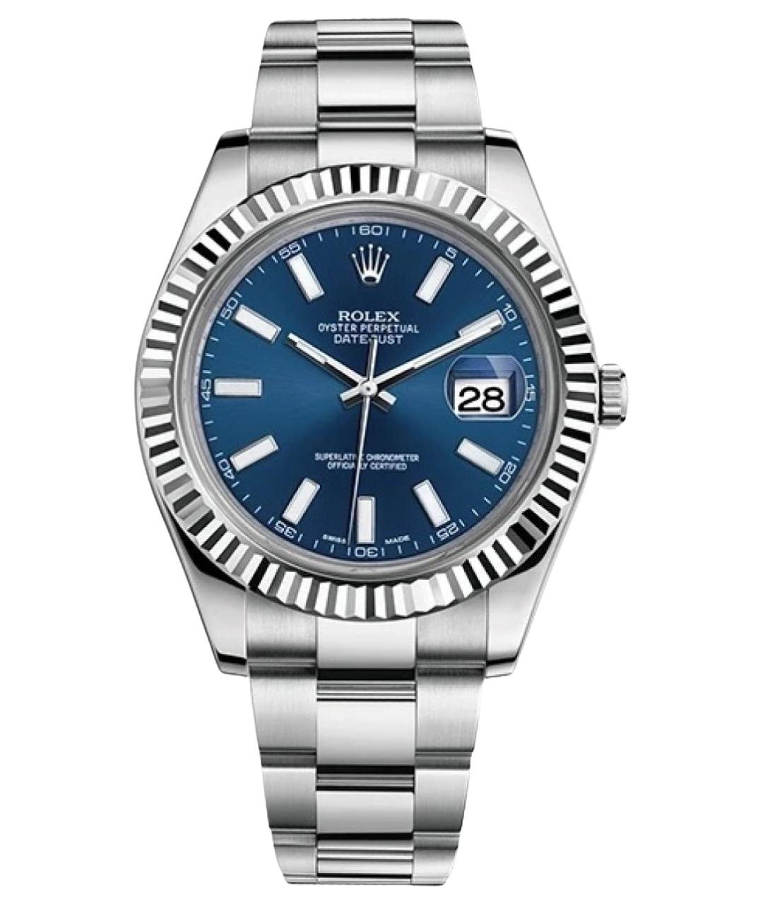 ROLEX Синие часы из белого золота, фото 1
