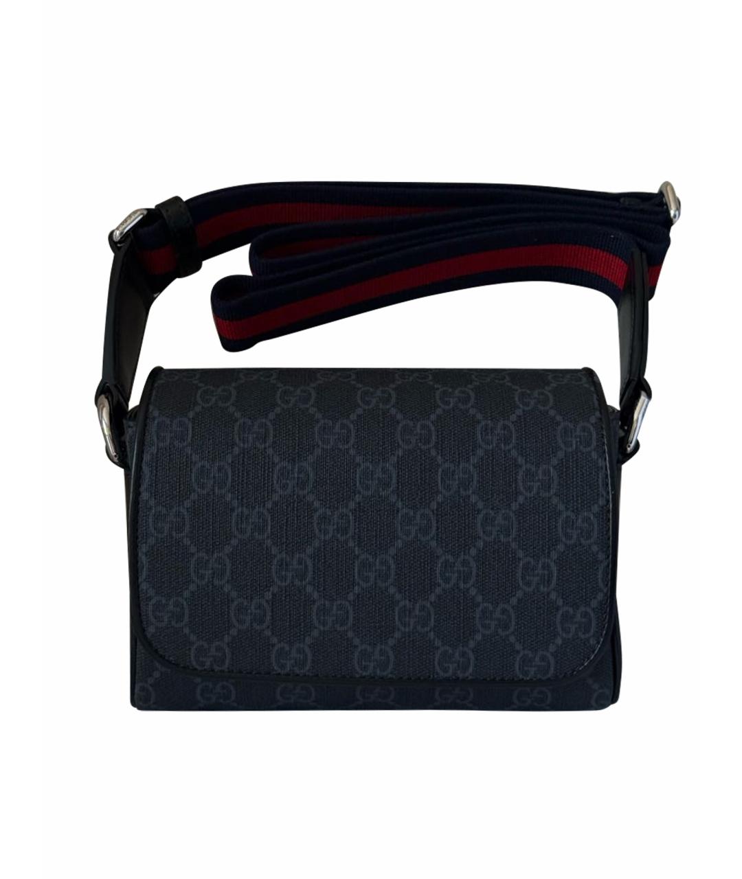 GUCCI Коричневая канва поясная сумка, фото 1