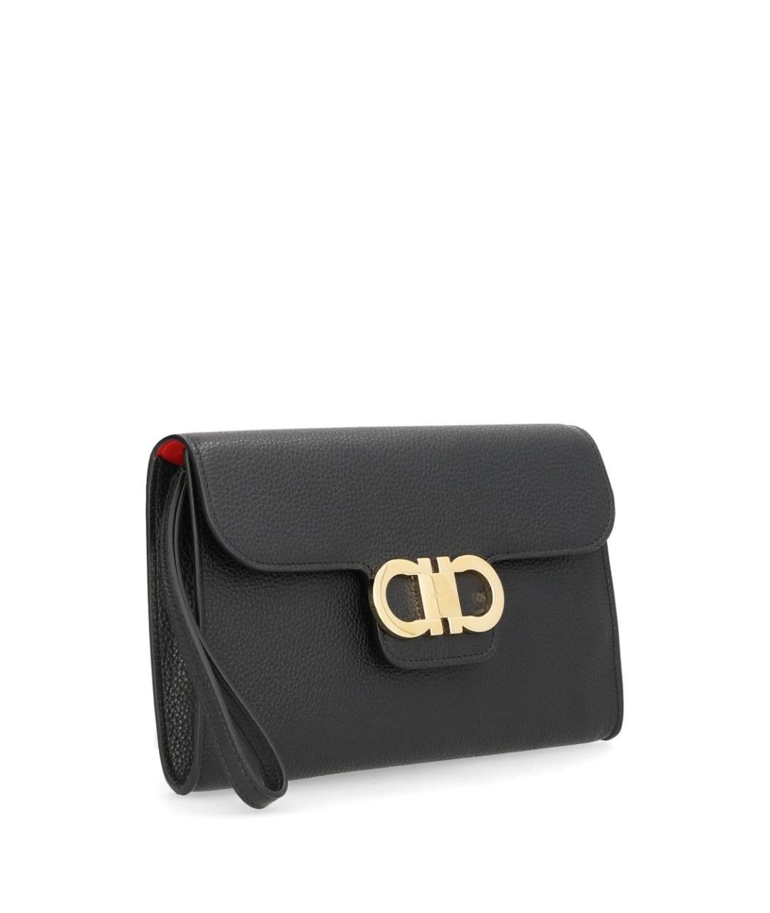 FERRAGAMO Черный кожаный кошелек, фото 2
