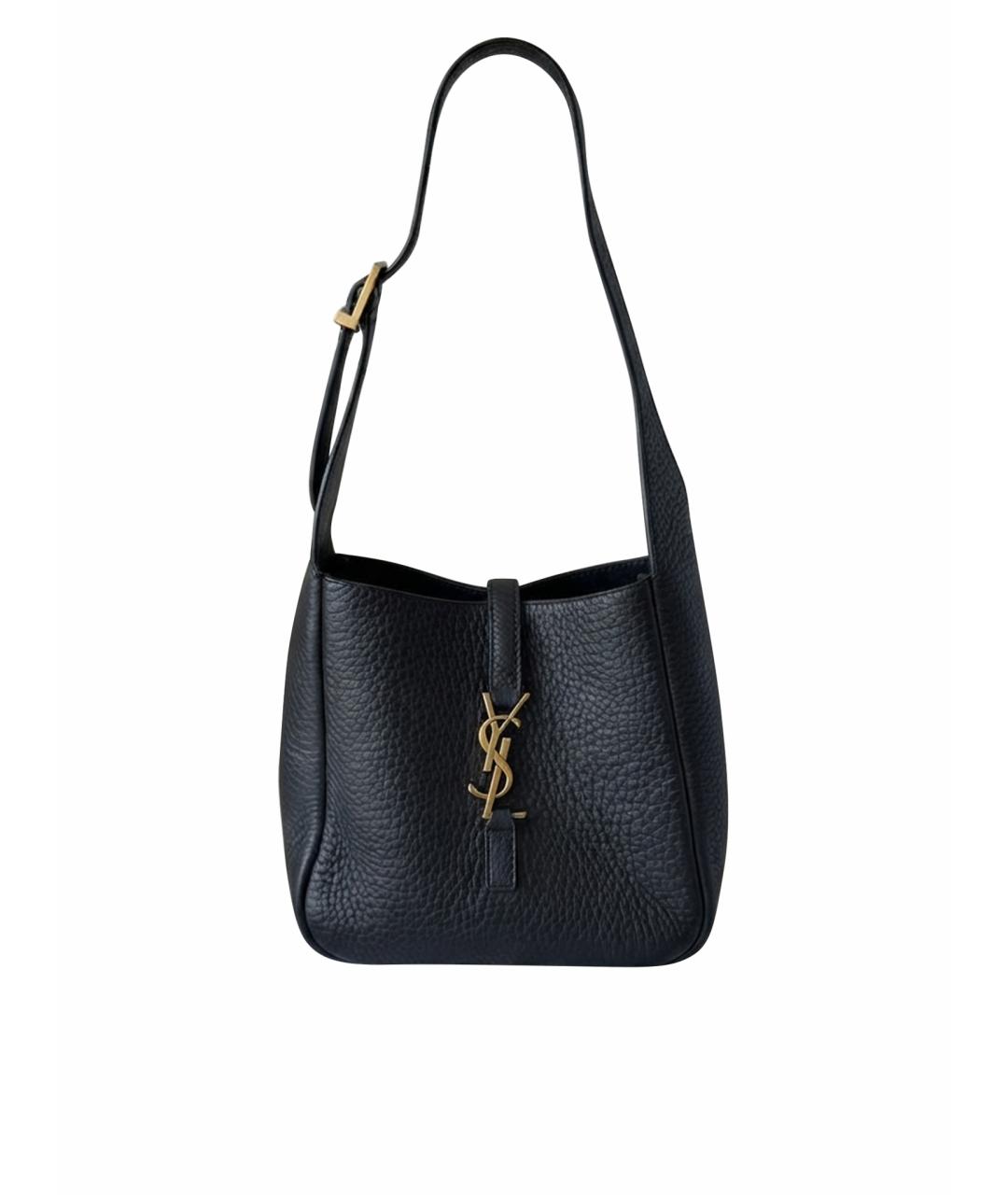 SAINT LAURENT Черная кожаная сумка с короткими ручками, фото 1