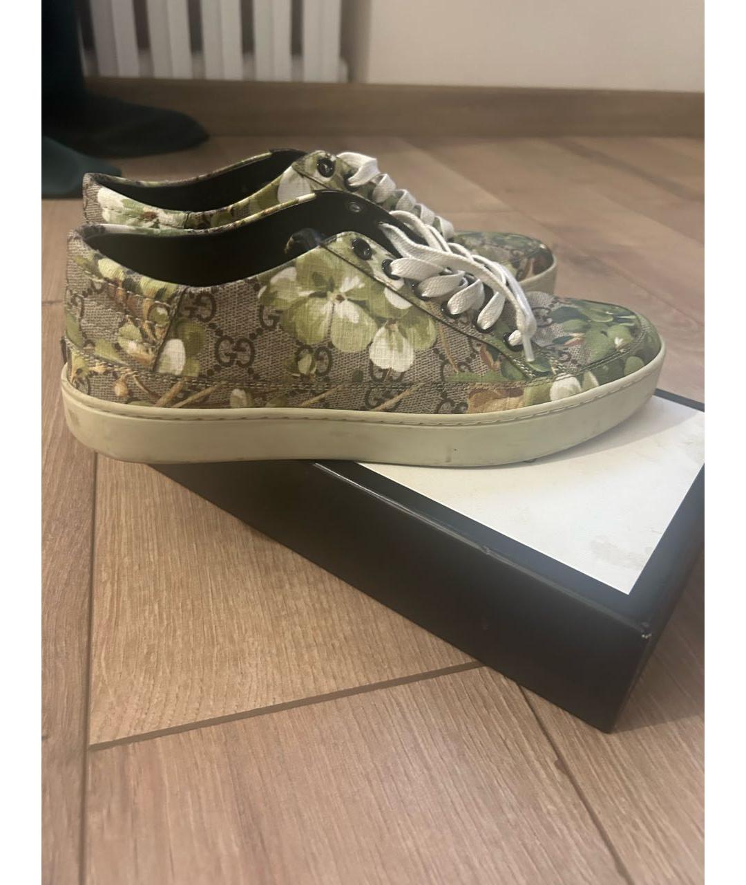 GUCCI Белые кожаные кеды, фото 5