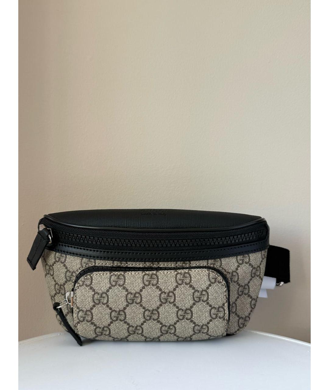 GUCCI Черная канва поясная сумка, фото 6