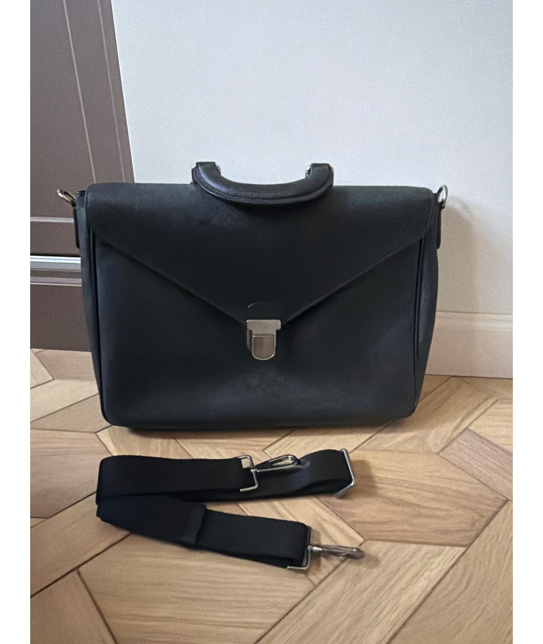 GIORGIO ARMANI Черный кожаный портфель, фото 5