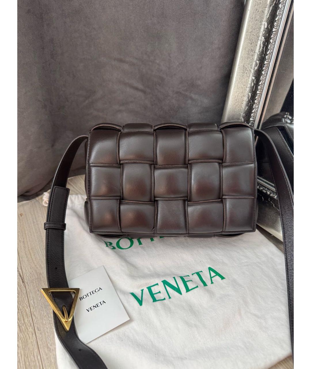 BOTTEGA VENETA Коричневая кожаная сумка через плечо, фото 3