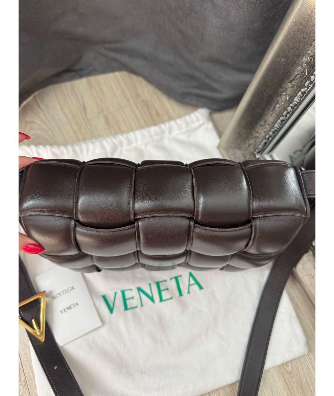 BOTTEGA VENETA Коричневая кожаная сумка через плечо, фото 2